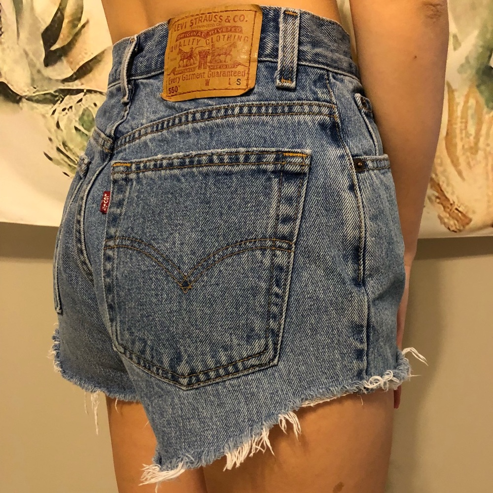 High waisted denim shorts